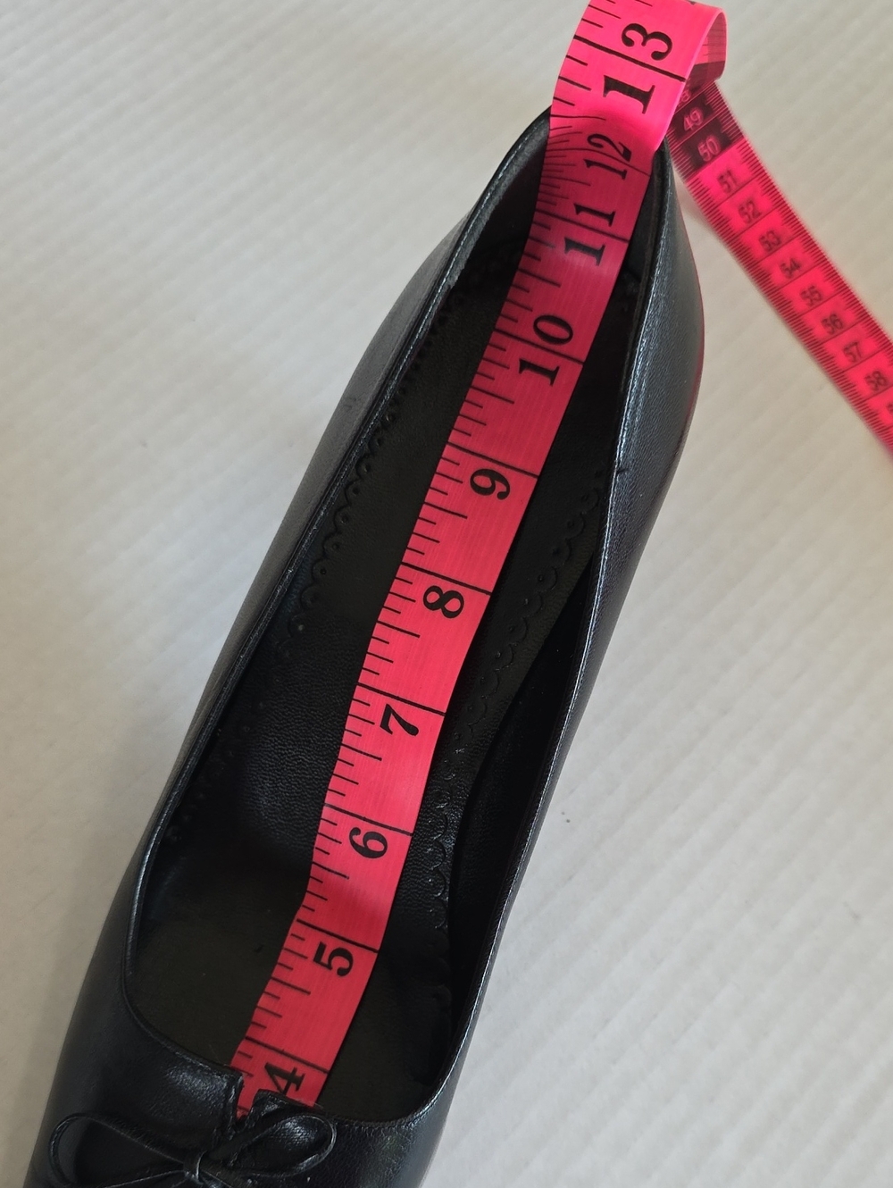 Antonio Melani Black Leather Square Toe Bow Kitten Heel Pumps Shoes Size 7.5 - Picture 14 of 16